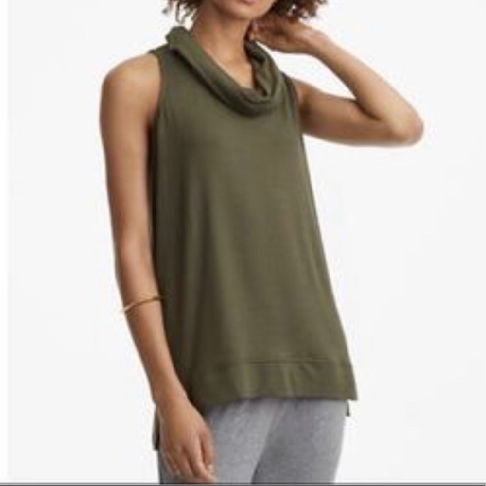 FINAL SALE
Lou and Grey Women’s Sleeveless Long Cowl Neck Olive Top Sz XS